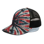 Black And Red Spider Tie Dye Print Black Mesh Trucker Cap