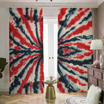 Black And Red Spider Tie Dye Print Blackout Pencil Pleat Curtains
