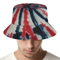 Black And Red Spider Tie Dye Print Bucket Hat