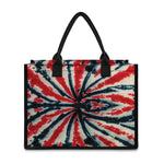 Black And Red Spider Tie Dye Print Canvas Tote Bag