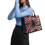 Black And Red Spider Tie Dye Print Canvas Tote Bag