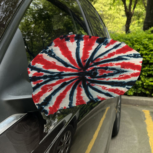 Black And Red Spider Tie Dye Print Car Side Mirror Covers