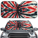 Black And Red Spider Tie Dye Print Car Windshield Sun Shade