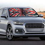 Black And Red Spider Tie Dye Print Car Windshield Sun Shade