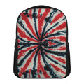 Black And Red Spider Tie Dye Print Casual Backpack