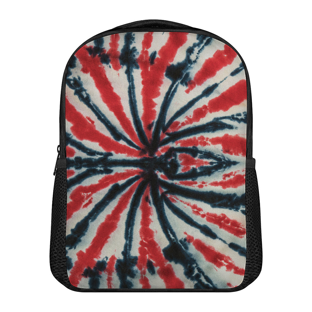 Black And Red Spider Tie Dye Print Casual Backpack