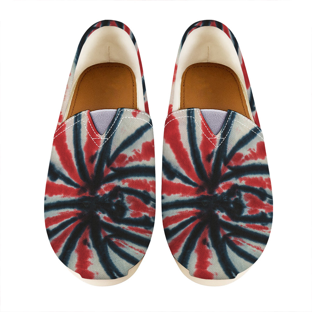 Black And Red Spider Tie Dye Print Casual Shoes