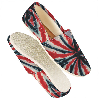 Black And Red Spider Tie Dye Print Casual Shoes