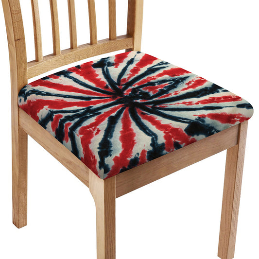 Black And Red Spider Tie Dye Print Chair Cushion Cover