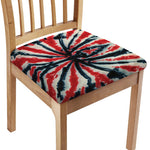 Black And Red Spider Tie Dye Print Chair Cushion Cover