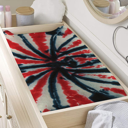 Black And Red Spider Tie Dye Print Changing Pad Cover