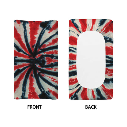 Black And Red Spider Tie Dye Print Changing Pad Cover
