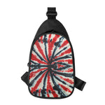 Black And Red Spider Tie Dye Print Chest Bag