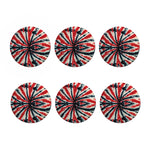 Black And Red Spider Tie Dye Print Coaster Set