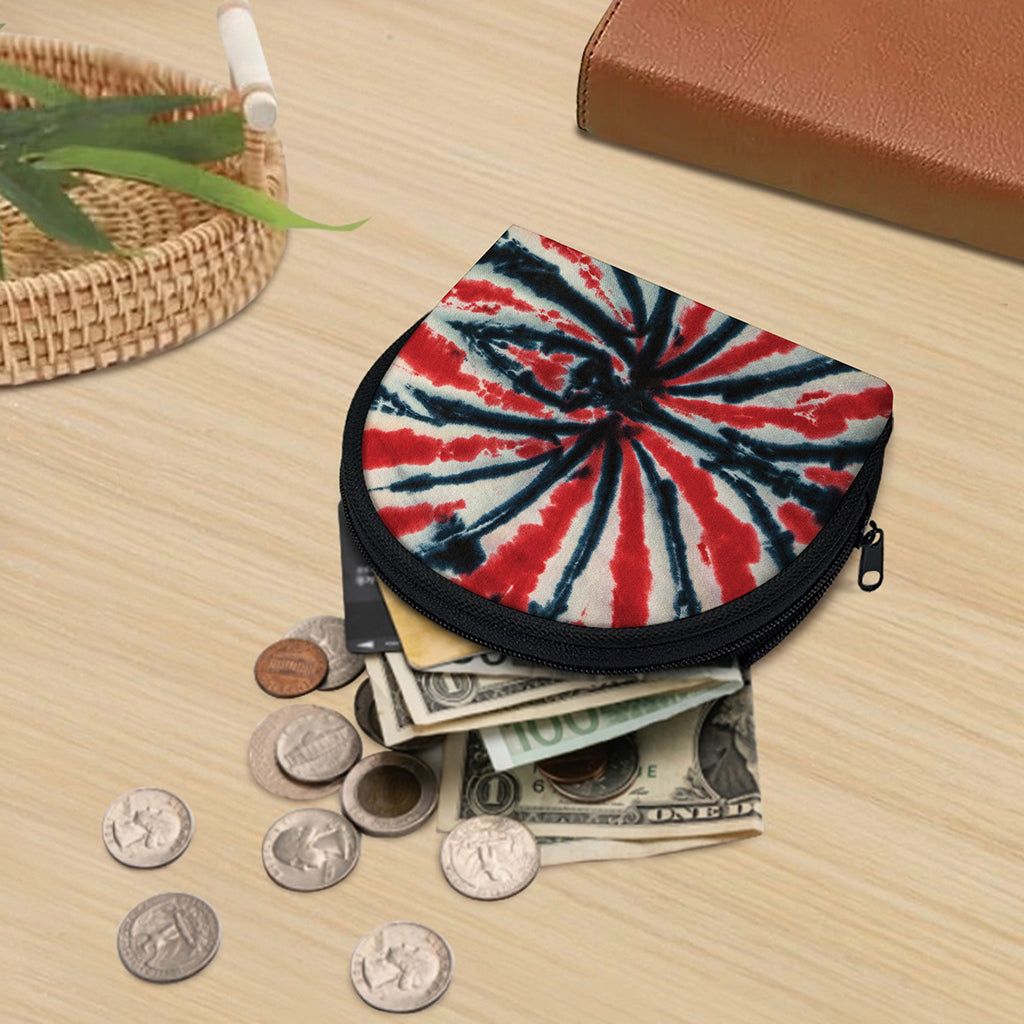 Black And Red Spider Tie Dye Print Coin Purse