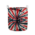 Black And Red Spider Tie Dye Print Collapsible Laundry Basket