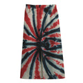 Black And Red Spider Tie Dye Print Cotton Front Slit Maxi Skirt
