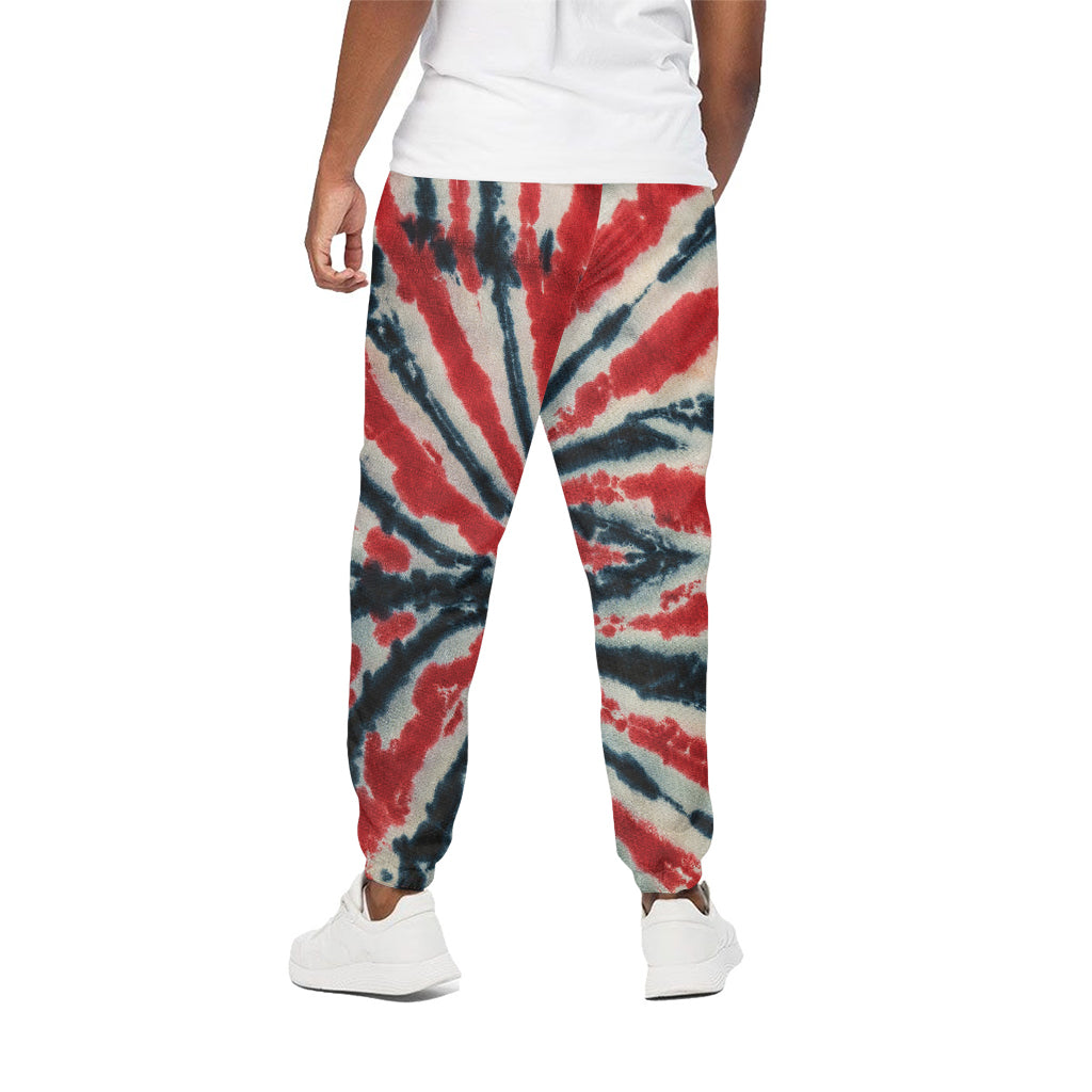 Black And Red Spider Tie Dye Print Cotton Pants