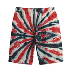 Black And Red Spider Tie Dye Print Cotton Shorts