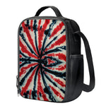 Black And Red Spider Tie Dye Print Crossbody Lunch Bag