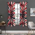 Black And Red Spider Tie Dye Print Grommet Curtain Panels