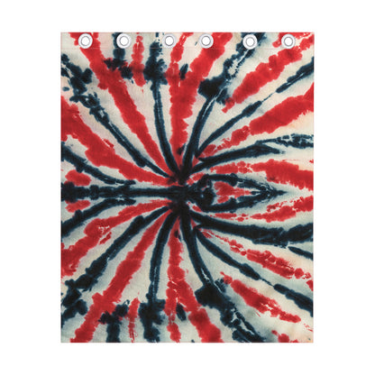 Black And Red Spider Tie Dye Print Curtain
