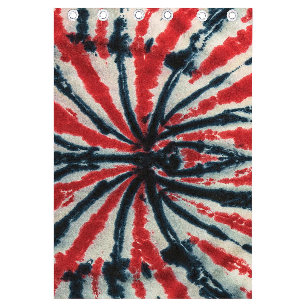Black And Red Spider Tie Dye Print Curtain