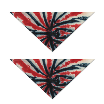 Black And Red Spider Tie Dye Print Dog Bandana