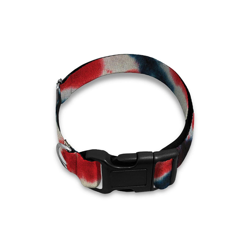 Black And Red Spider Tie Dye Print Dog Collar