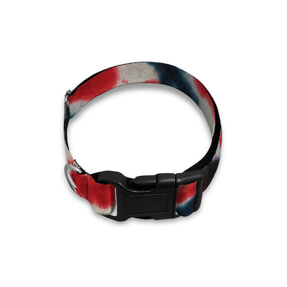 Black And Red Spider Tie Dye Print Dog Collar