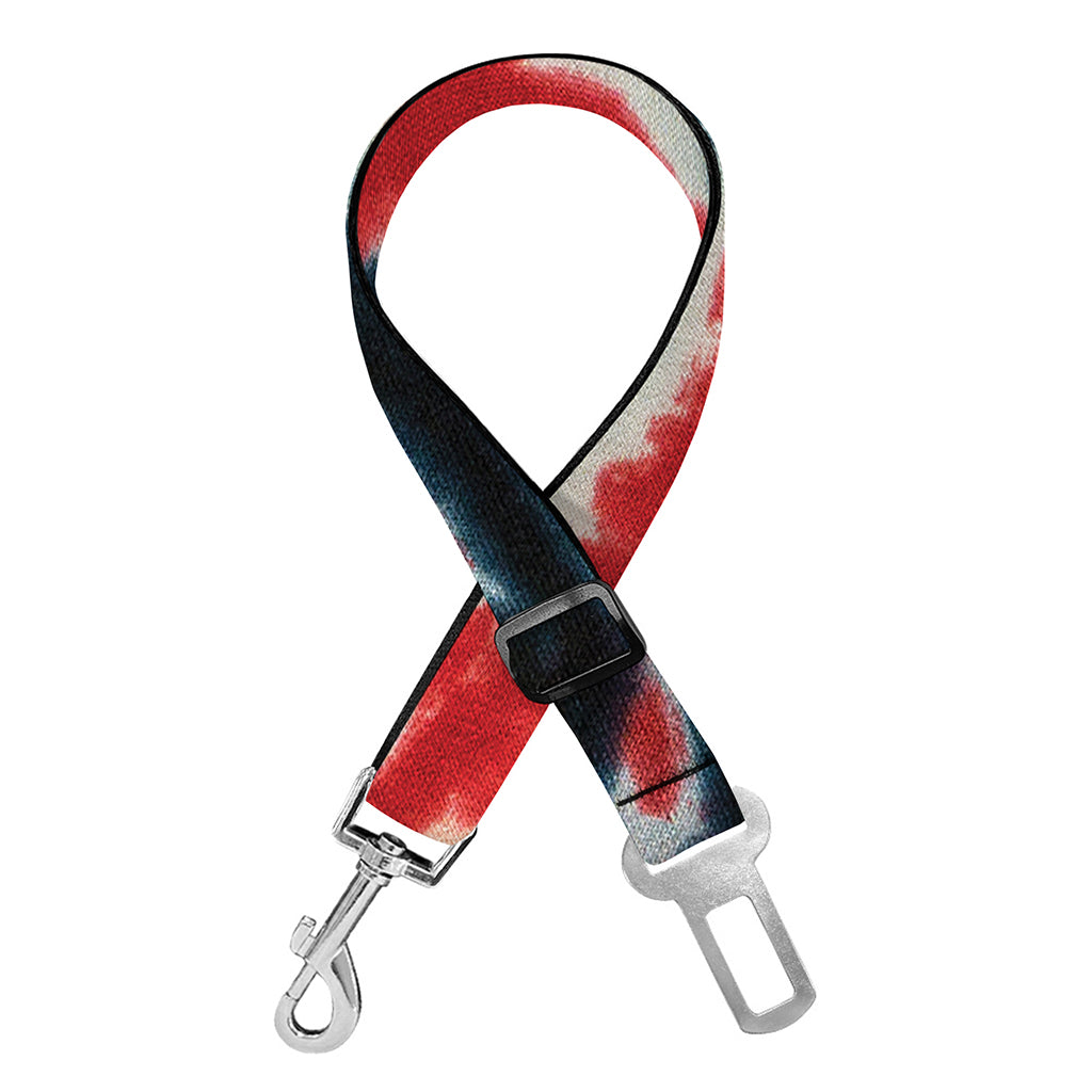 Black And Red Spider Tie Dye Print Dog Seat Belt