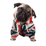 Black And Red Spider Tie Dye Print Dog Zip Up Hoodie