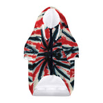 Black And Red Spider Tie Dye Print Dog Zip Up Hoodie