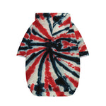 Black And Red Spider Tie Dye Print Dog Zip Up Hoodie