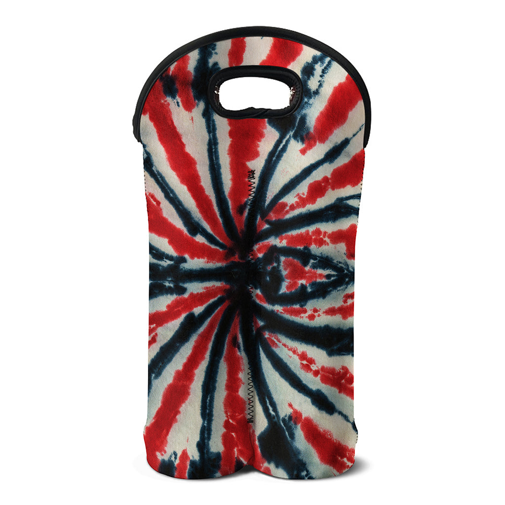 Black And Red Spider Tie Dye Print Double Neoprene Wine Tote