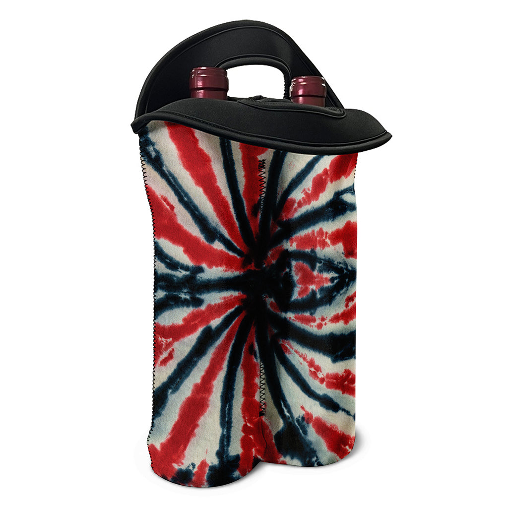 Black And Red Spider Tie Dye Print Double Neoprene Wine Tote