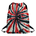 Black And Red Spider Tie Dye Print Drawstring Backpack