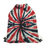 Black And Red Spider Tie Dye Print Drawstring Bag