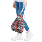 Black And Red Spider Tie Dye Print Drawstring Bag