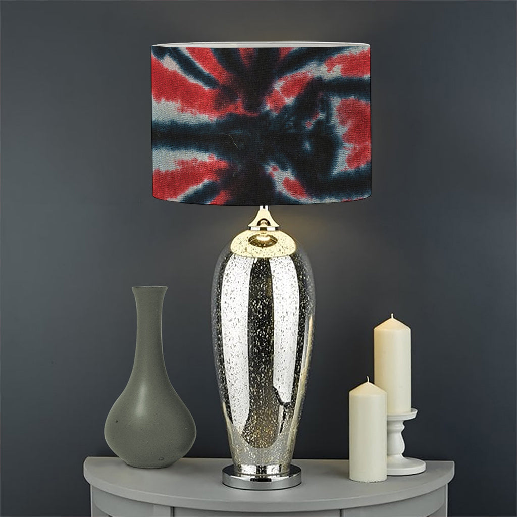 Black And Red Spider Tie Dye Print Drum Lamp Shade
