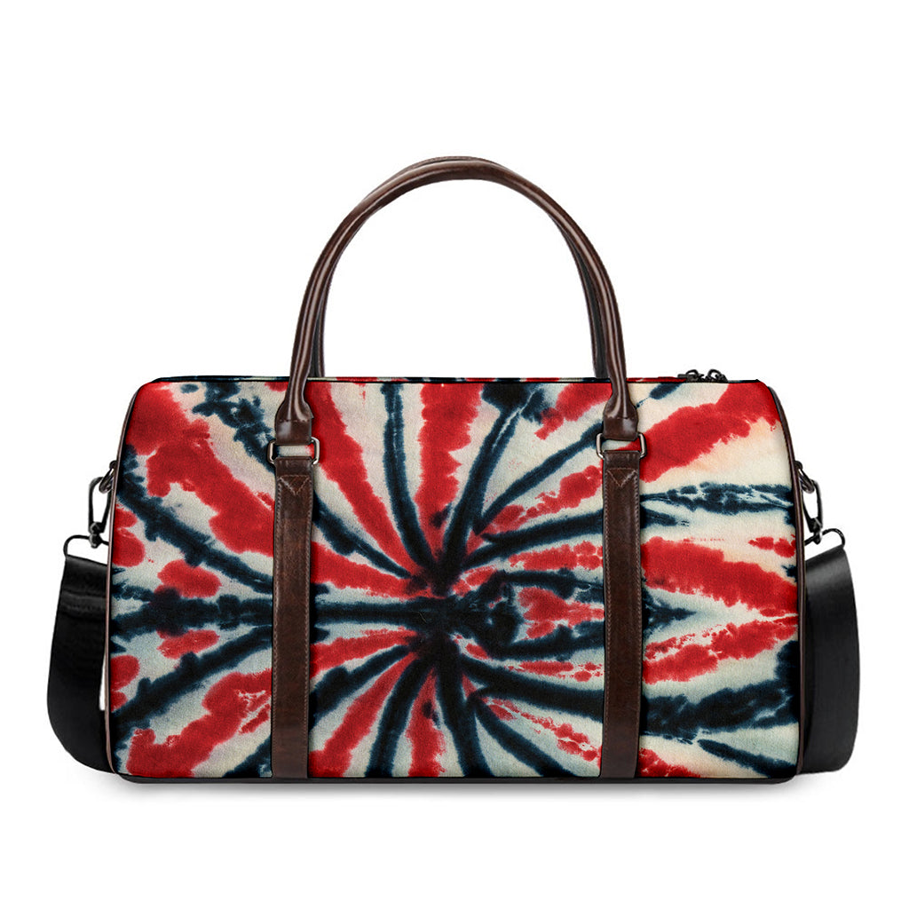 Black And Red Spider Tie Dye Print Duffle Bag