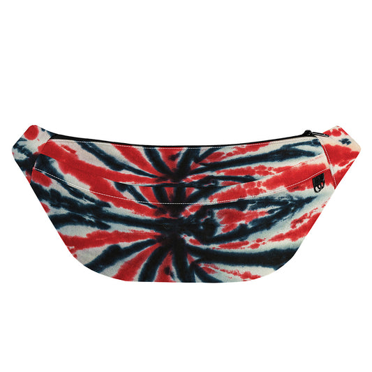 Black And Red Spider Tie Dye Print Fanny Pack