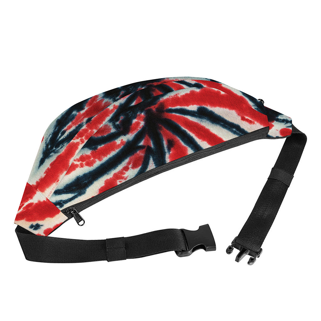 Black And Red Spider Tie Dye Print Fanny Pack