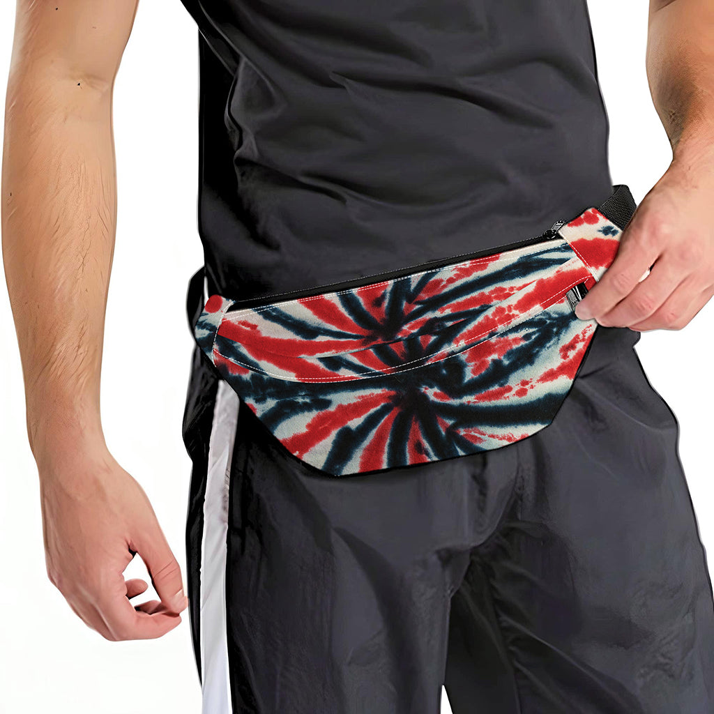 Black And Red Spider Tie Dye Print Fanny Pack