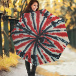 Black And Red Spider Tie Dye Print Foldable Umbrella