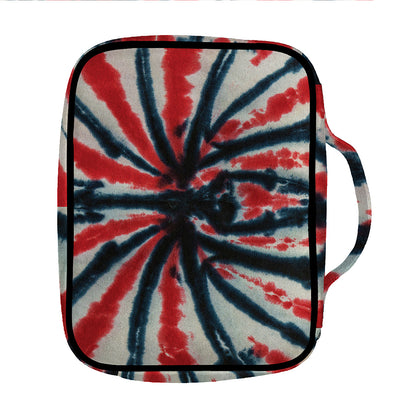 Black And Red Spider Tie Dye Print Front Pocket Bible Bag