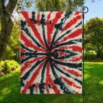 Black And Red Spider Tie Dye Print Garden Flag