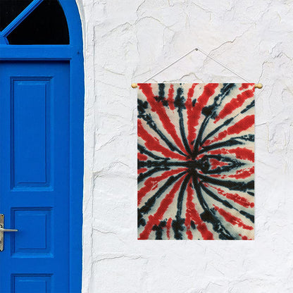 Black And Red Spider Tie Dye Print Garden Flag