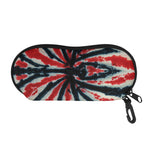 Black And Red Spider Tie Dye Print Glasses Case