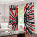 Black And Red Spider Tie Dye Print Grommet Curtains